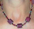 PURPLE PASSION Necklace-Czech Glass,Gold Plated.Jewelry